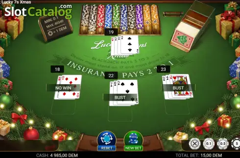 Скрин3. Blackjack Lucky 7s Xmas слот