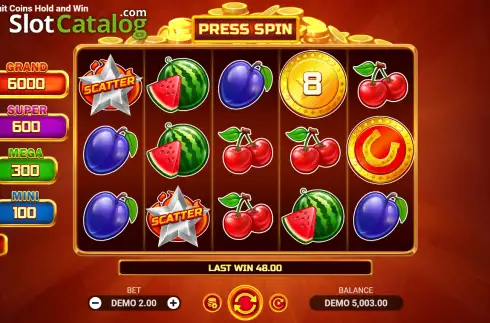 Скрин2. Juicy Fruit Coins Hold and Win слот