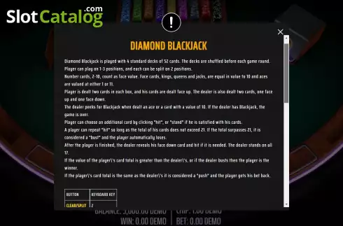 Скрин9. Diamond Blackjack слот