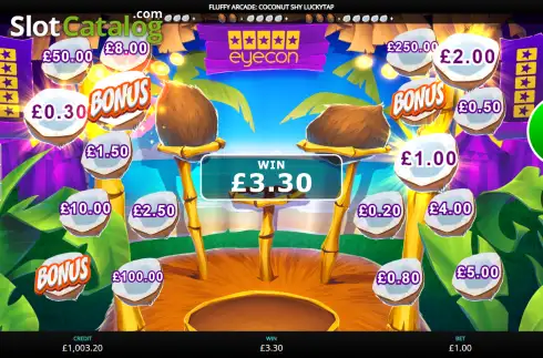 Скрин3. Fluffy Arcade: Coconut Sky LuckyTap слот
