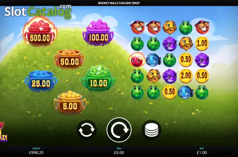 Скрин2. Bouncy Balls Cascade Crazy слот