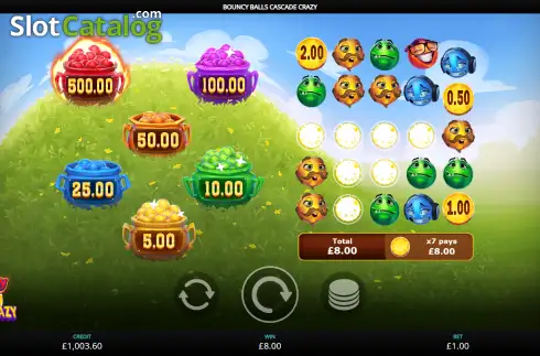 Скрин3. Bouncy Balls Cascade Crazy слот
