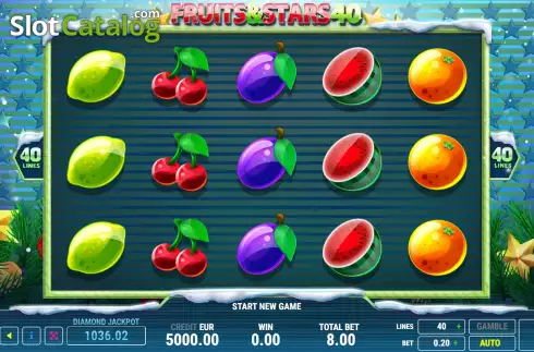 Скрин2. Fruits and Stars 40 Christmas слот