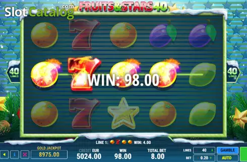 Скрин3. Fruits and Stars 40 Christmas слот