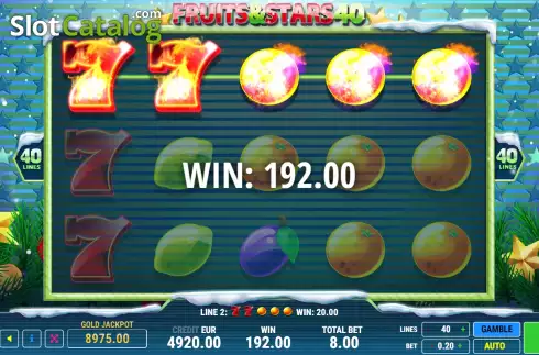 Скрин4. Fruits and Stars 40 Christmas слот