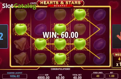 Скрин3. Hearts & Stars слот