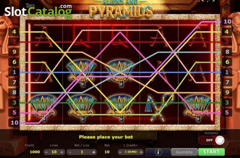 Скрин3. Aliens and Pyramids слот