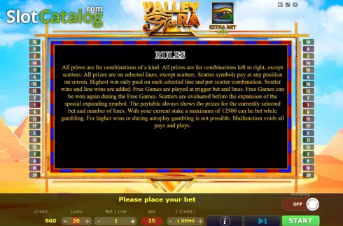 Скрин9. Valley of Ra слот