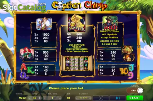 Скрин5. Capitan Chimp слот