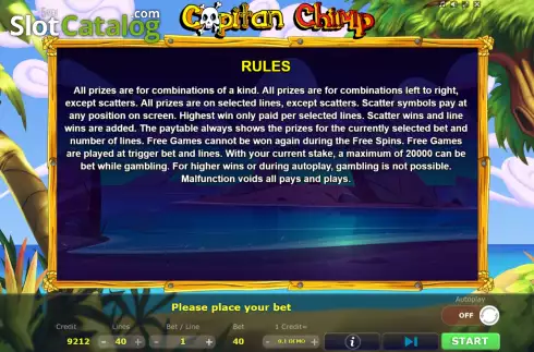 Скрин9. Capitan Chimp слот