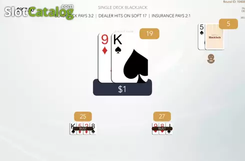 Скрин6. Single Deck Blackjack (Flipluck) слот