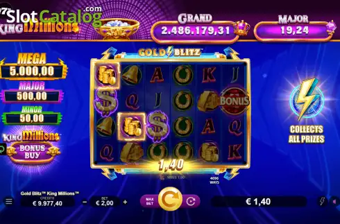 Скрин3. Gold Blitz King Millions слот