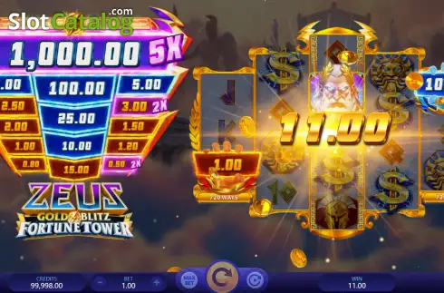 Скрин4. Zeus Gold Blitz Fortune Tower слот