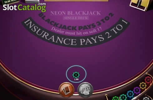 Скрин3. Neon Blackjack Single Deck слот