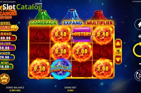 Скрин2. Fireball Volcanoes: Trinity Series слот