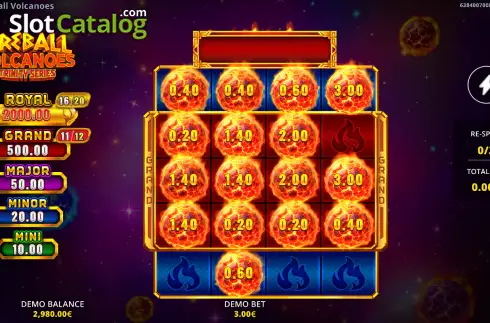 Скрин3. Fireball Volcanoes: Trinity Series слот