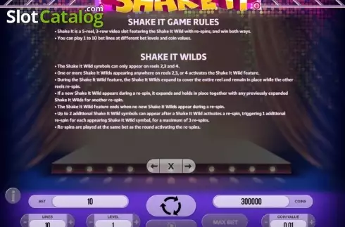 Скрин9. Shake It слот