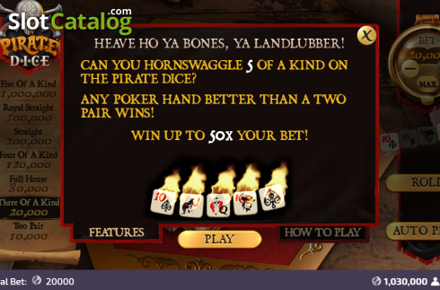 Скрин6. Pirate Dice (FunFair) слот