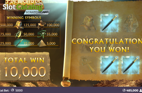 Скрин3. Treasures From The Crypto Scratchcard слот