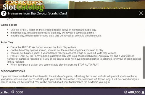Скрин6. Treasures From The Crypto Scratchcard слот