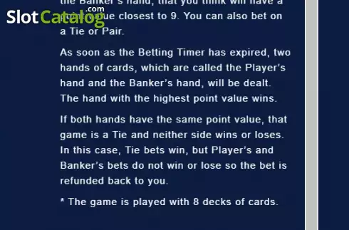 Скрин8. Virtual Baccarat слот