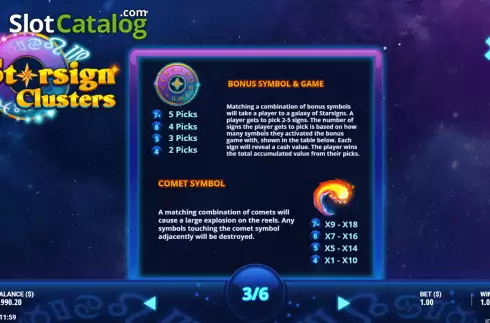 Скрин7. Starsign Clusters слот