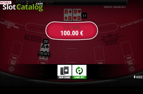 Скрин6. BlackJack Twins and Crazy Twins Extended VIP слот