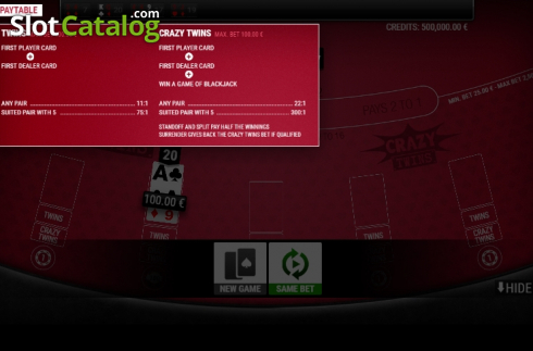 Скрин7. BlackJack Twins and Crazy Twins Extended VIP слот
