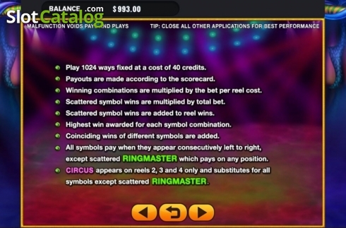 Скрин5. Circus Carnival слот