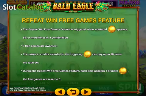 Скрин9. Bald Eagle слот