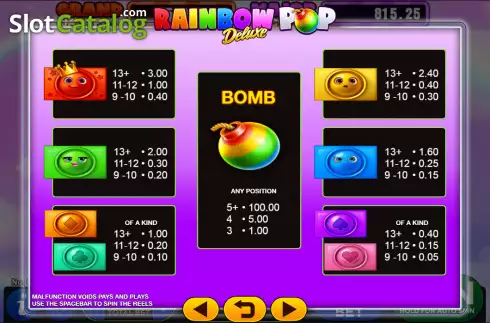 Скрин3. Rainbow Pop Deluxe слот