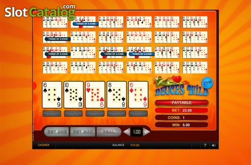 Скрин3. Deuces Wild 25 Hands (GVG) слот