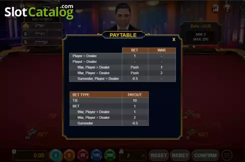 Скрин5. Casino War (GamePlay) слот