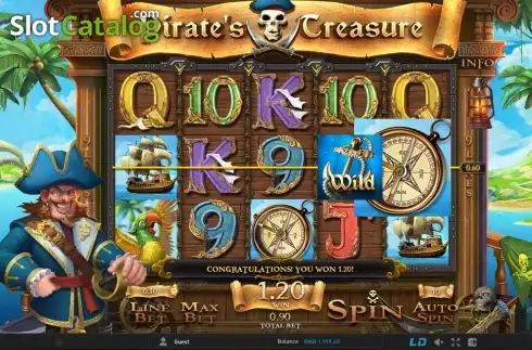 Скрин3. Pirate's Treasure (GamePlay) слот