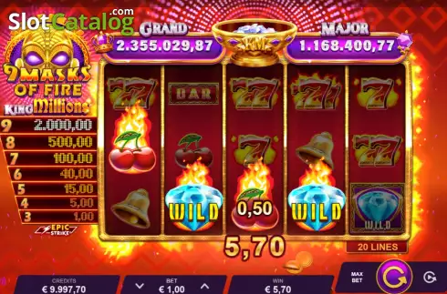 Скрин3. 9 Masks Of Fire King Millions слот