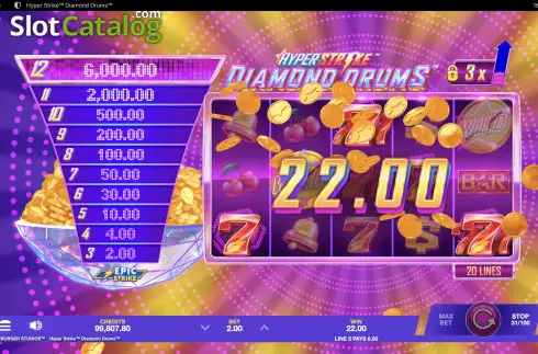 Скрин6. Hyper Strike Diamond Drums слот