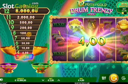 Скрин3. 12 Pots of Gold: Drum Frenzy слот
