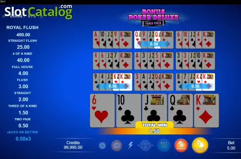 Скрин3. Bonus Poker Deluxe - Power Poker слот