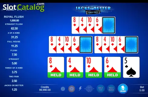Скрин3. Jacks or Better - Power Poker слот