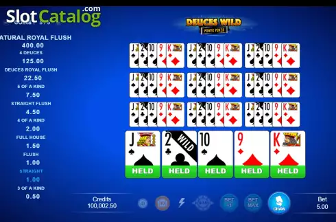 Скрин3. Deuces Wild - Power Poker слот