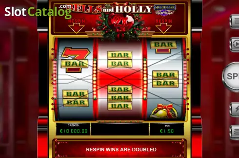 Скрин2. Bells and Holly Multiplier Retro Roller слот