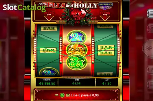 Скрин3. Bells and Holly Multiplier Retro Roller слот