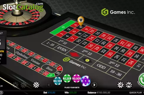Скрин3. European Roulette (Games Inc) слот