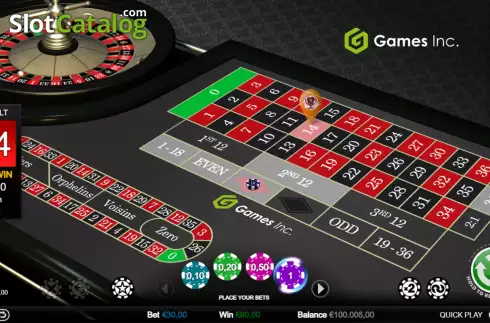 Скрин4. European Roulette (Games Inc) слот