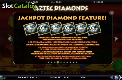 Скрин7. Aztec Diamonds слот