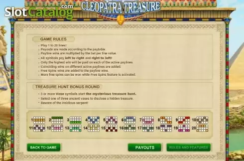 Скрин7. Cleopatra Treasure слот