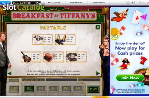 Скрин3. Breakfast at Tiffany's слот