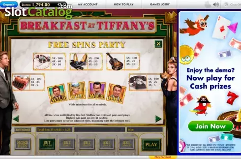 Скрин5. Breakfast at Tiffany's слот