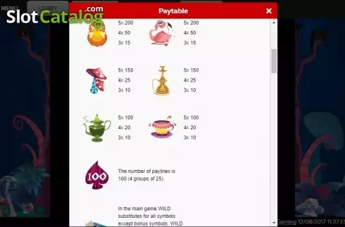 Скрин6. Wonderland (Gamesys) слот