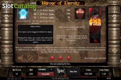 Скрин6. Heroes of Eternity слот